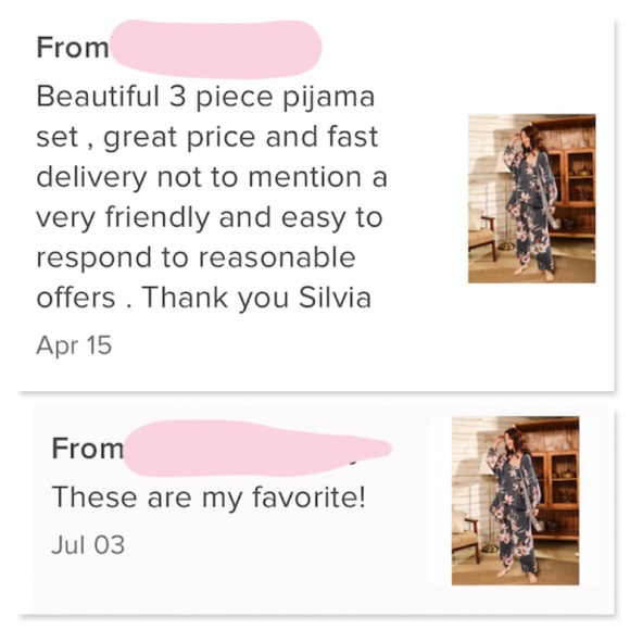 3 Piece Grey Floral Print Pajama Set - Picture 8 of 10